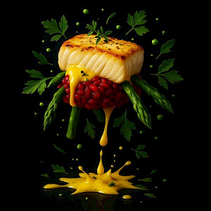 Kabeljaufilet unter der Ziegenkäsehaube